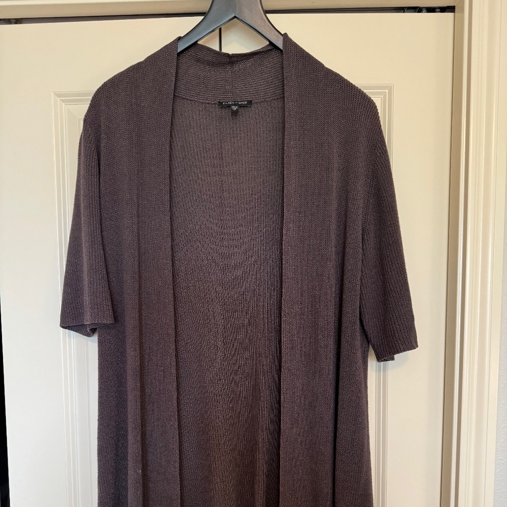 Eileen Fisher 3/4 sleeve knit cardigan